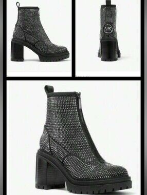 MICHAEL KORS Cyrus Embellished Scuba Ankle Boot Size 6.5 Women's New without box
